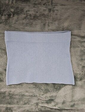 Vintage 90s TSP baby blue knit tube top strapless bandeau made in USA